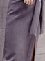 Mid-Calf Slim Cut Out Polyester Plain Skirt (Style V201842)