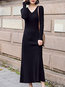 Date Night Sweater V-neck Solid Color Knitted Midi Dresses (Style V201852)