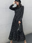 Glamorous A-line Round Neck Polka Dot Polyester Maxi Dresses (Style V201860)
