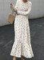 Glamorous A-line Round Neck Polka Dot Polyester Maxi Dresses (Style V201860)