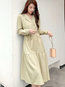 Office A-line Solid Color Patchwork Polyester Work Dresses (Style V201863)