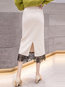 Mid-Calf Date Night Lace Knitted Plain Skirt (Style V201867)