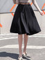 Knee Length A-line Date Night Polyester Plain Skirt (Style V201872)
