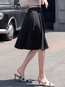 Knee Length A-line Date Night Polyester Plain Skirt (Style V201872)