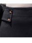 Knee Length Office Button Polyester Plain Skirt (Style V201874)