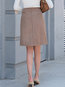 Knee Length A-line Office Belt Wool Blends Skirt (Style V201875)