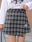 Mini Asymmetrical Fashion Asymmetrical Polyester Skirt (Style V201876)