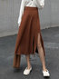 Mid-Calf Asymmetrical Date Night Cut Out Knitted Skirt (Style V201877)