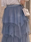 Ankle Length Elegant Ruffle Polyester Plain Skirt (Style V201880)