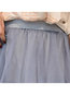 Ankle Length Elegant Ruffle Polyester Plain Skirt (Style V201880)