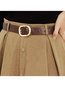 Mid-Calf A-line Belt Corduroy Plain Skirt (Style V201881)