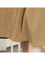 Mid-Calf A-line Belt Corduroy Plain Skirt (Style V201881)