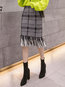 Knee Length Elegant Pattern Knitted Floral Skirt (Style V201885)