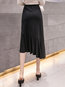 Mid-Calf Asymmetrical Pattern Cotton Blends Plaid Skirt (Style V201886)