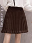 Mini Pleated Elegant Knitted Plain Skirt (Style V201888)