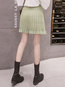 Mini Pleated Elegant Knitted Plain Skirt (Style V201888)