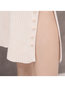 Mid-Calf Elegant Cut Out Knitted Plain Skirt (Style V201889)