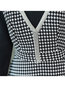 A-line V-neck Plaid Pattern Cotton Midi Dresses (Style V201890)