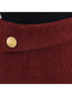 Pencil Elegant Button Polyester Plain Skirt (Style V201892)