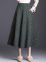 Knee Length A-line Elegant Pattern Plaid Skirt (Style V201896)