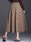 Knee Length A-line Elegant Pattern Plaid Skirt (Style V201896)