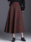 Knee Length A-line Elegant Pattern Plaid Skirt (Style V201896)