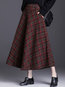 Knee Length A-line Elegant Pattern Plaid Skirt (Style V201896)