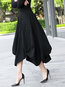 Mid-Calf Asymmetrical Asymmetrical Wool Blends Plain Skirt (Style V201897)