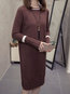 Classy Sweater Round Neck Pattern Dacron Casual Dresses (Style V201903)