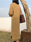 Modest Straight Round Neck Solid Color Knitted Midi Dresses (Style V201905)