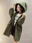 Long Loose Elegant Cotton Button Coat (Style V201913)