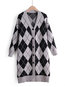 Long Loose Plaid Dacron Pattern Coat (Style V201916)