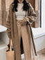 Shawl Collar Long Loose Plain Knitted Coat (Style V201919)