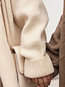 Shawl Collar Long Loose Plain Knitted Coat (Style V201919)
