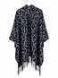 Date Night Leopard Polyester Tassel Cape (Style V201922)