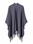 Elegant Plain Cashmere Tassel Cape (Style V201923)