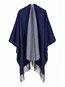 Elegant Plain Cashmere Tassel Cape (Style V201923)