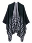 Elegant Houndstooth Cashmere Cape (Style V201924)