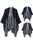 Elegant Houndstooth Cashmere Cape (Style V201924)