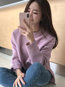 Round Neck Standard Loose Office Plain Sweater (Style V201940)