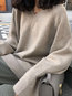 V-neck Loose Party Plain Polyester Sweater (Style V201947)