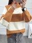 Stand Collar Standard Loose Date Night Knitted Sweater (Style V201948)