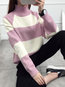 Stand Collar Standard Loose Date Night Knitted Sweater (Style V201948)