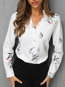 Standard Slim Office Polyester Pattern Blouse (Style V300026)