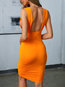 Glamorous Bodycon Deep V Neck Ruffle Polyester Bodycon Dresses (Style V300045)
