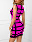 Party Bodycon Plaid Pattern Polyester Mini Dresses (Style V300158)
