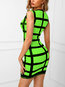 Party Bodycon Plaid Pattern Polyester Mini Dresses (Style V300158)