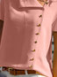 Short Slim Fashion Plain Polyester Blouse (Style V300178)