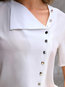 Short Slim Fashion Plain Polyester Blouse (Style V300178)