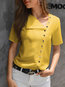 Short Slim Fashion Plain Polyester Blouse (Style V300178)